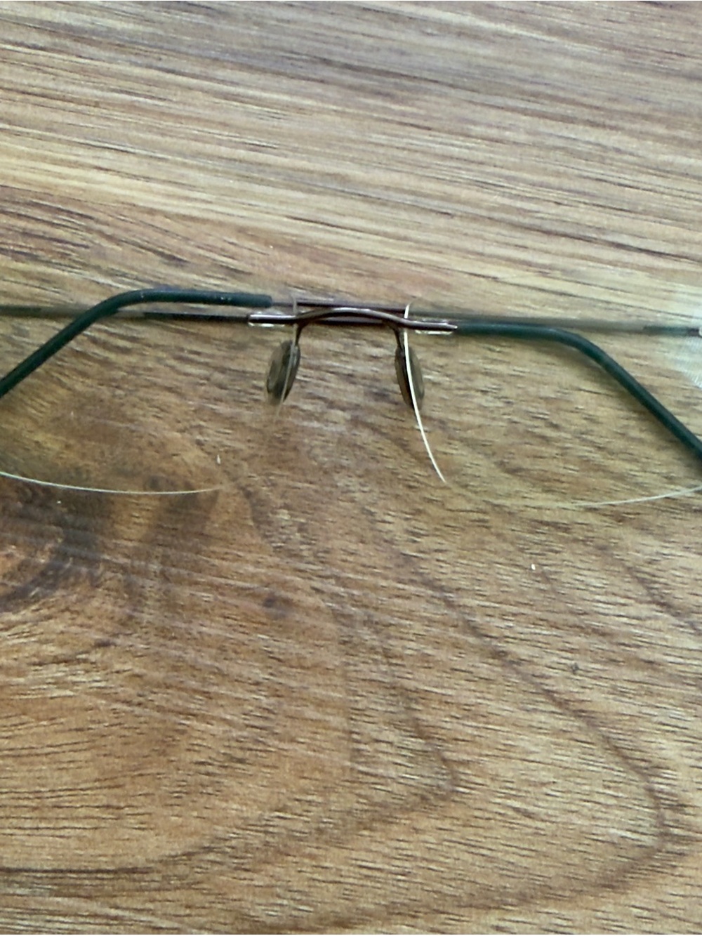 Men's Rimless Reading Glasses with Green Temples